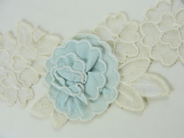 Vintage Unique French Organdy Embroidered  Layered Raised Rosettes Girls Tiny Collar Perfect For Doll Clothing Fine Heirloom Sewing