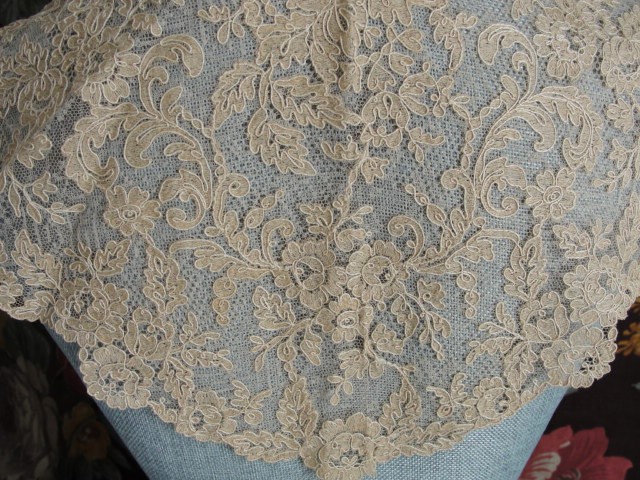 Breathtaking Large Antique French Lace Collar Tambour Embroidered ...