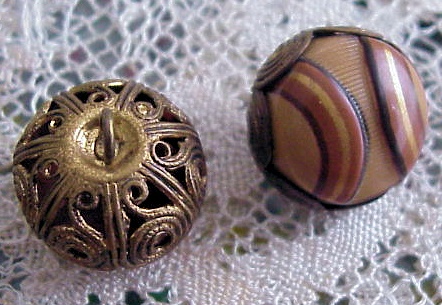 VICTORIAN CELLULOID ORNATE FILIGREE BUTTONS