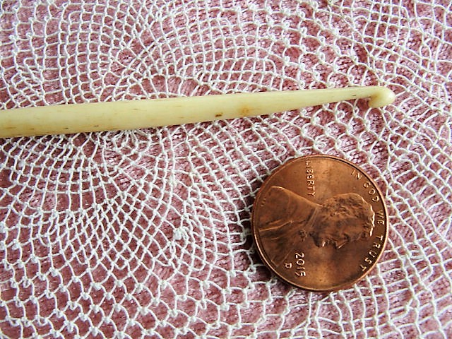 ANTIQUE Childs Carved Bone Crochet Hook Antique Childrens Needle Work Tool Collectible Crochet Tool