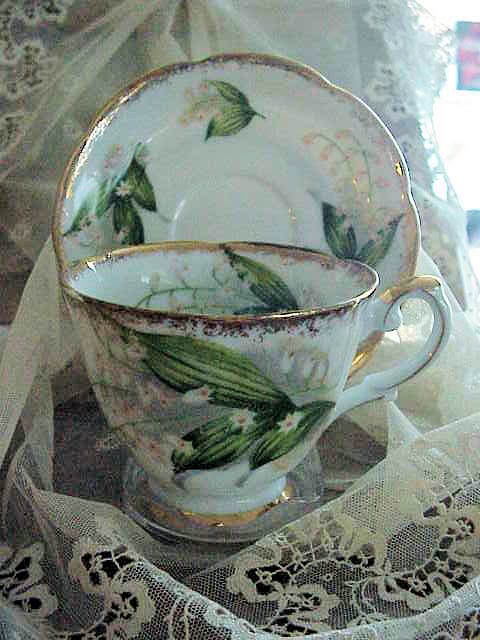 LOVELY LILLY of VALLEY TEACUP and SAUCER
