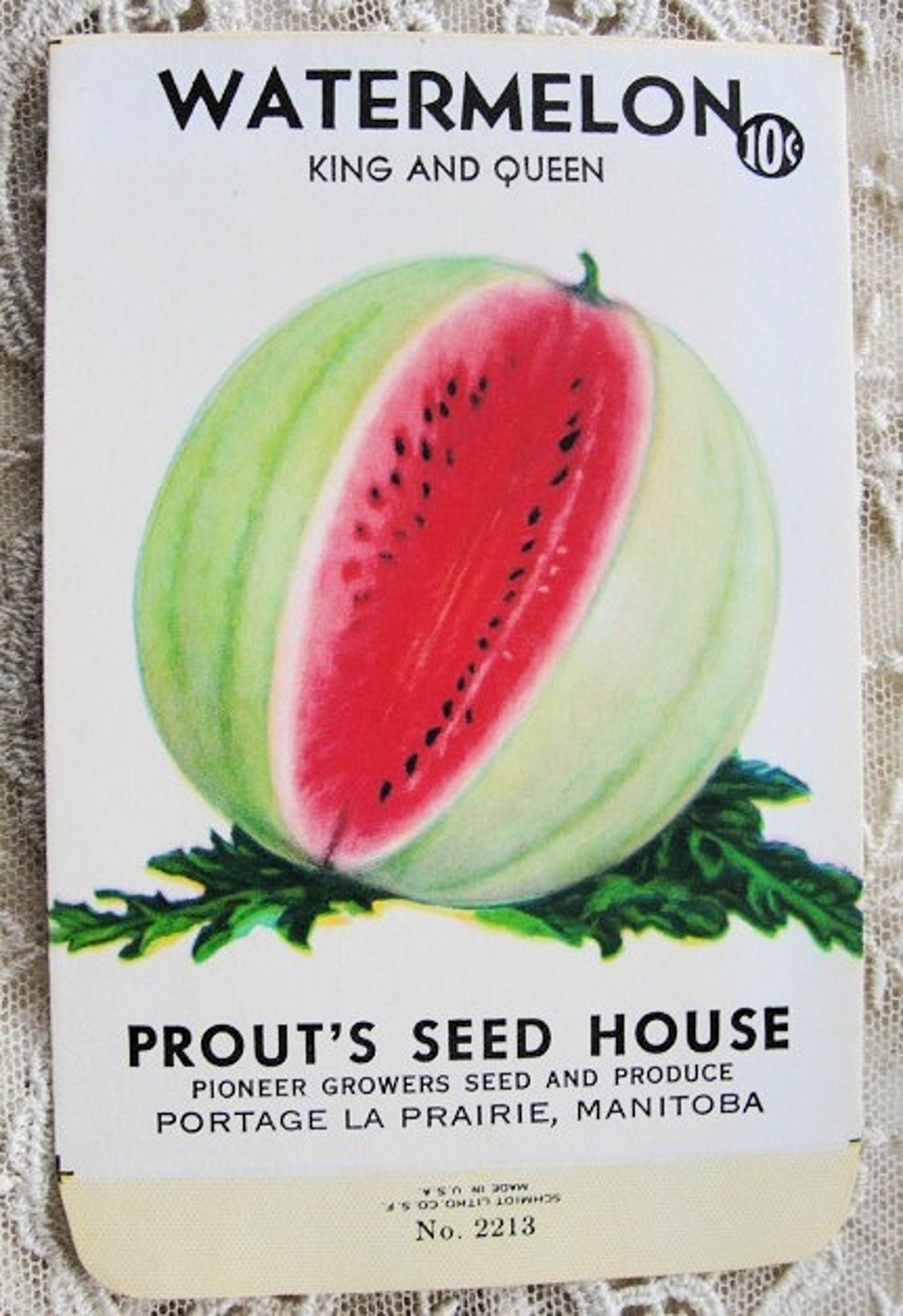 Antique 30s Seed Packet Colorful Watermelon Suitable To Frame Cottage Chic,French Country,Farmhouse Decor,Scrapbooking Crafts Weddings Gifts